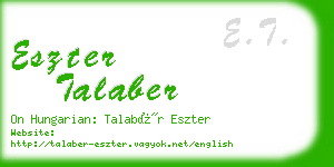 eszter talaber business card